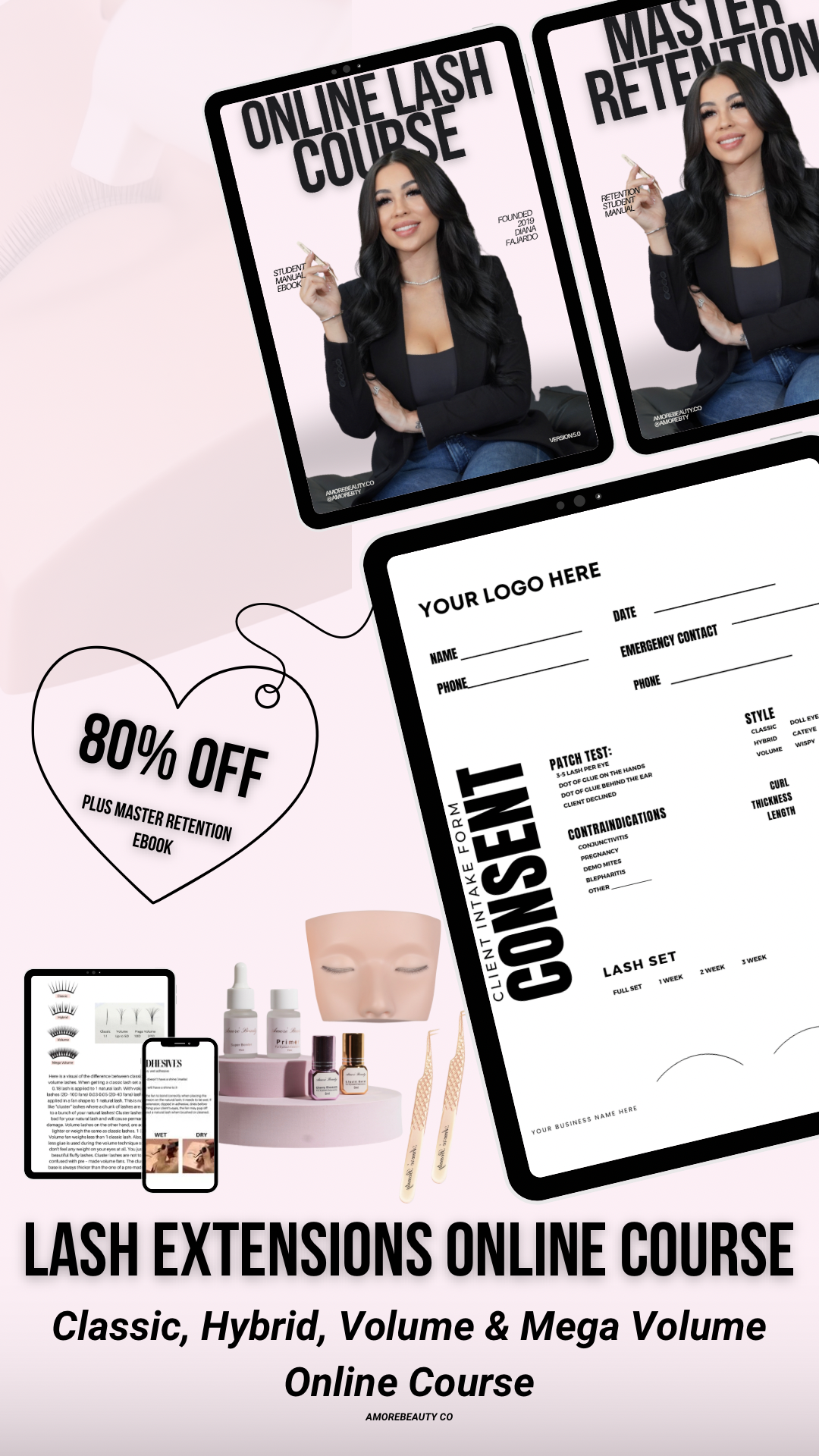 ONLINE CLASSIC, HYBRID, VOLUME & MEGA VOLUME LASH COURSE